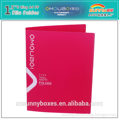 Durable Hard Plastic Loose Leaf 2 D Ring Binder Folder